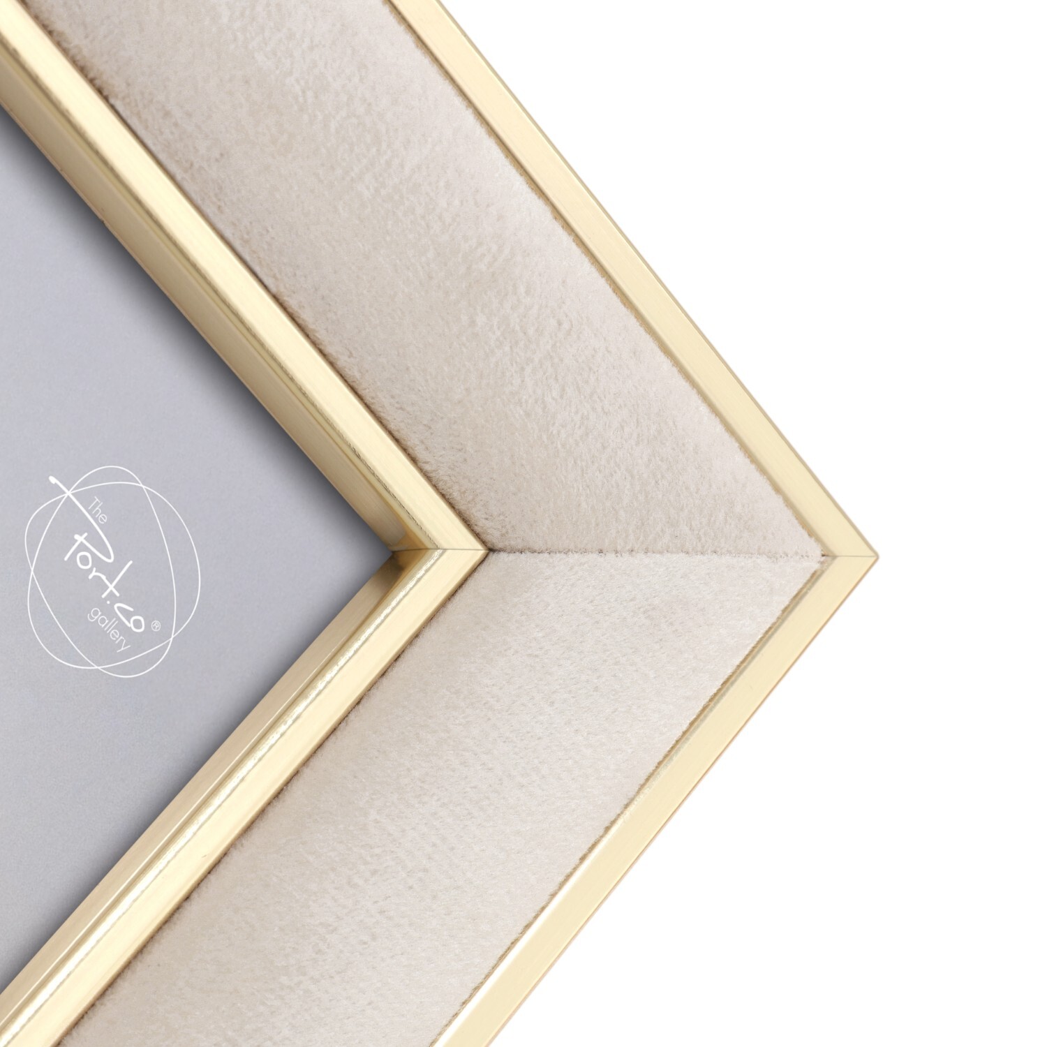 Neutral Gold Edged Velvet Frame Neutral and Gold 6x4inch Image 4