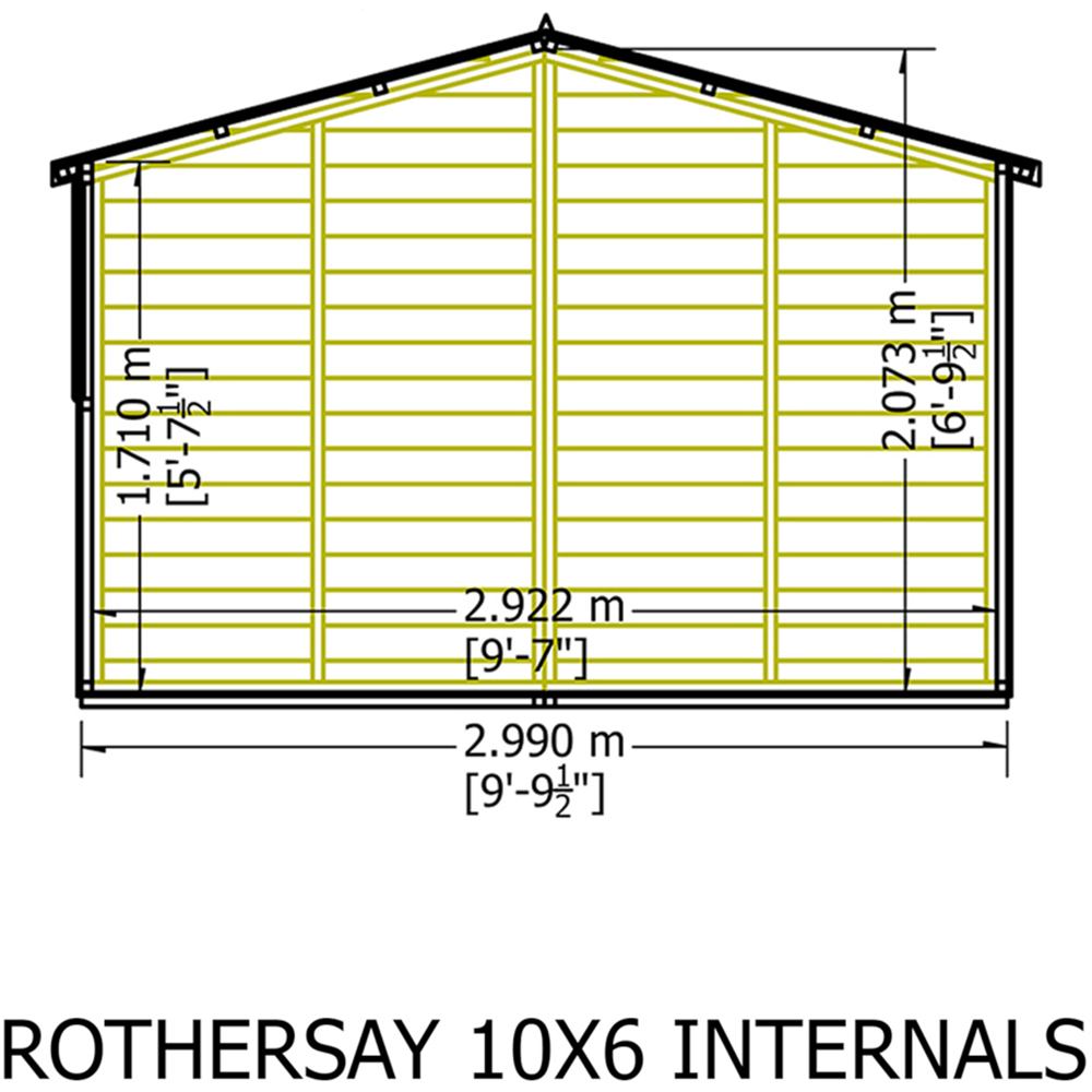 Shire Rothesay 10 x 6ft Shiplap Apex Garden Shed Image 5