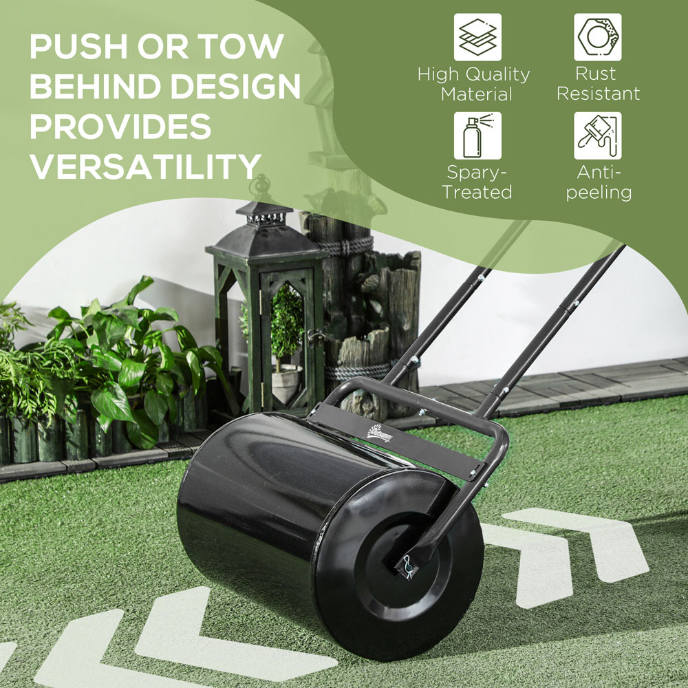 Outsunny Black Combination Push Lawn Roller 38L 32.5 x 58cm Image 6