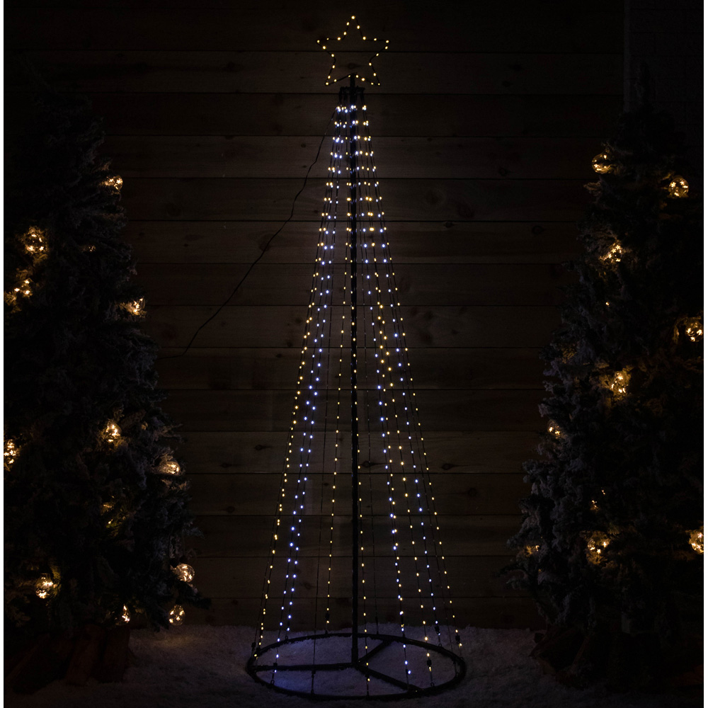 Samuel Alexander 835 Cool and Warm White LED Multi-Function Christmas Pyramid Cone Tree 8ft Image 9