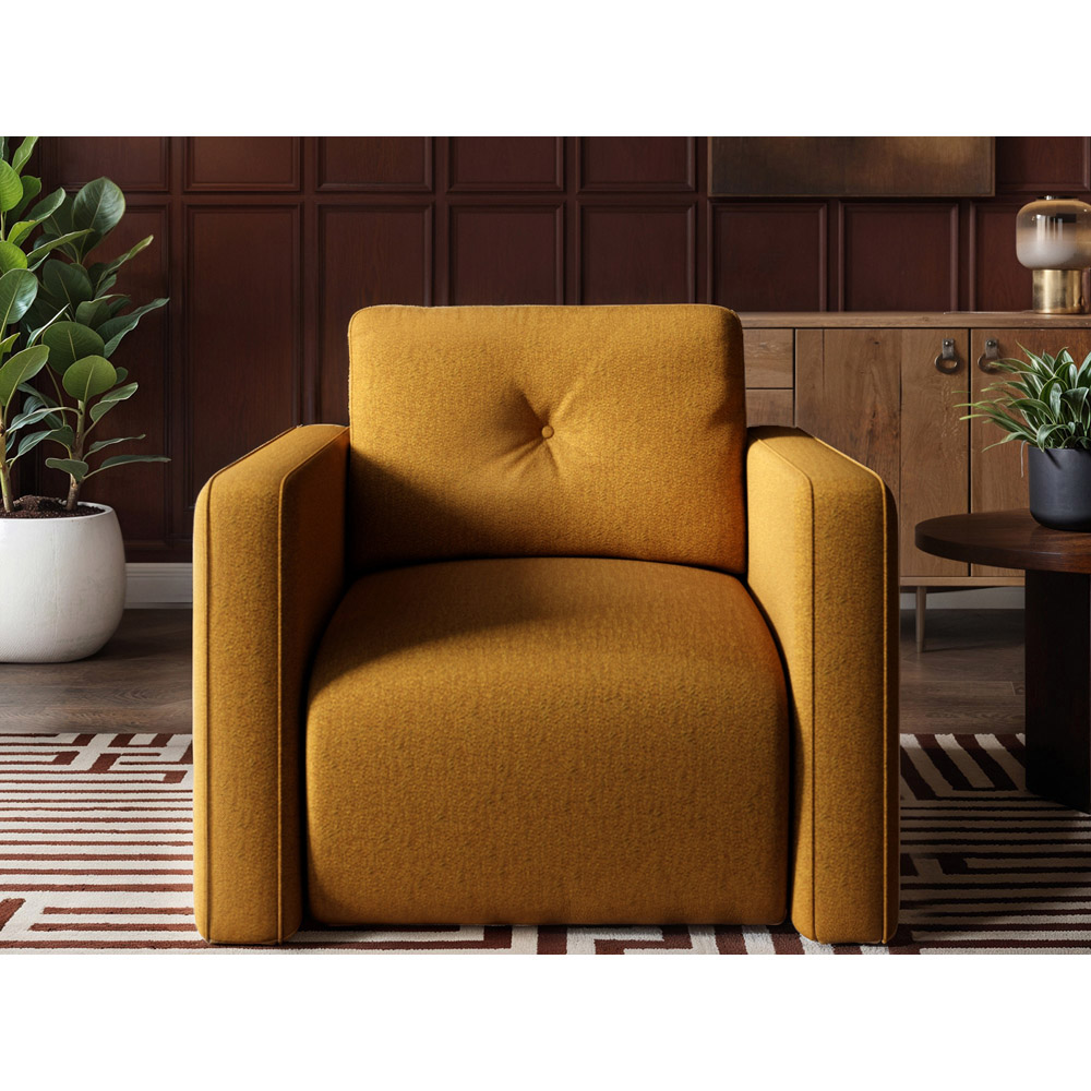 Solace+Co Wilfie Mustard Chenille Armchair Image 5
