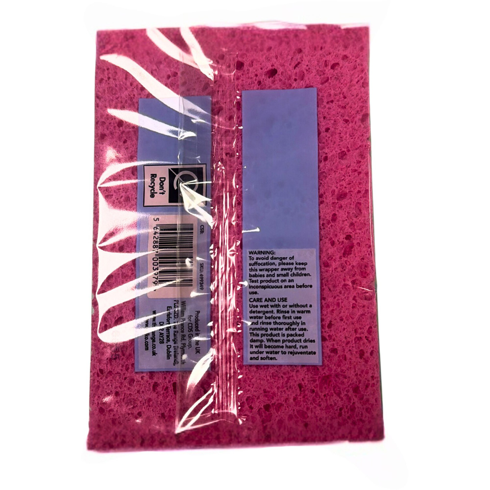 Pack of 4 Cellulose Absorbent Sponge Wipes Image 2