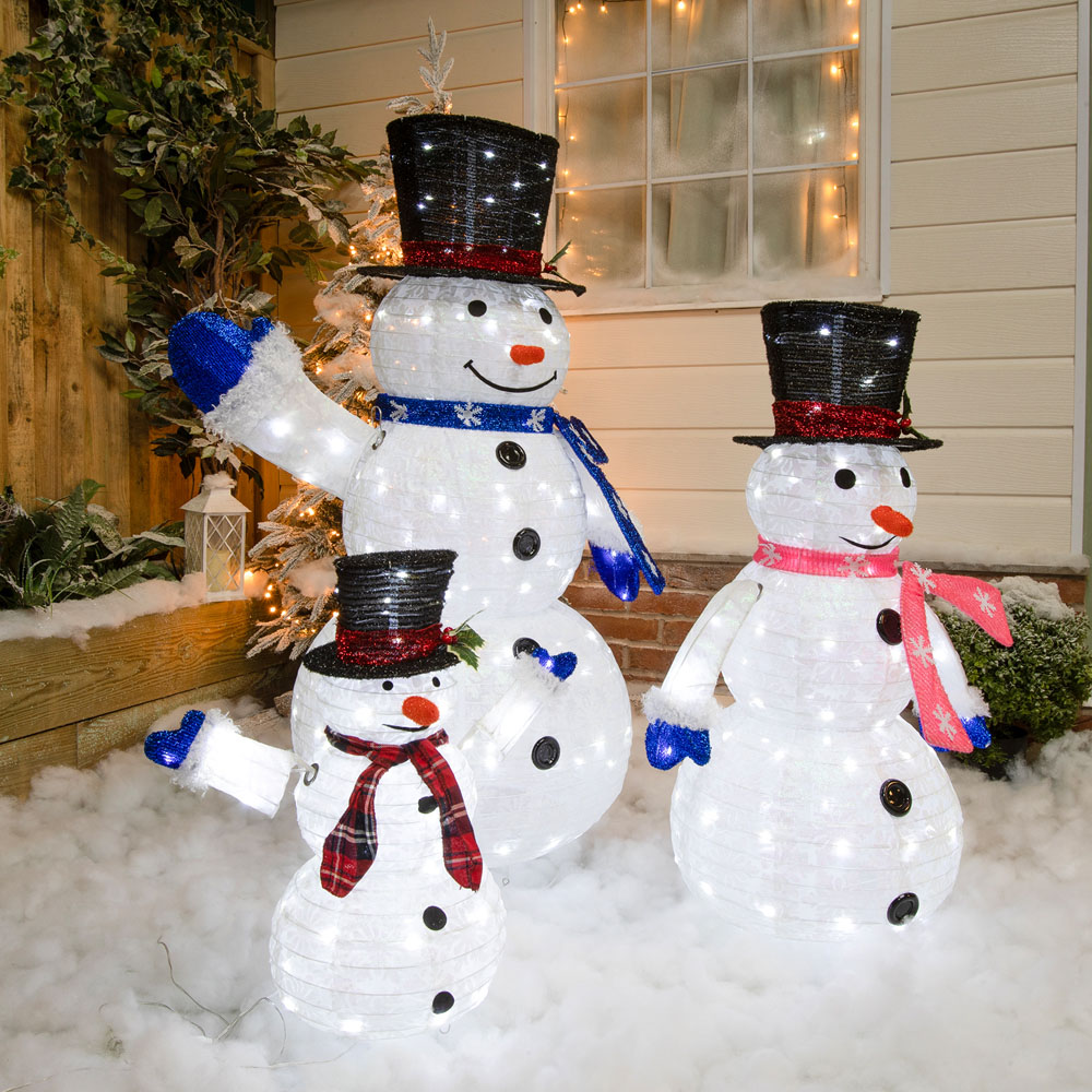 The Christmas Centre 270 LED Light-Up Pop-Up Snowman 3 Piece Image 5