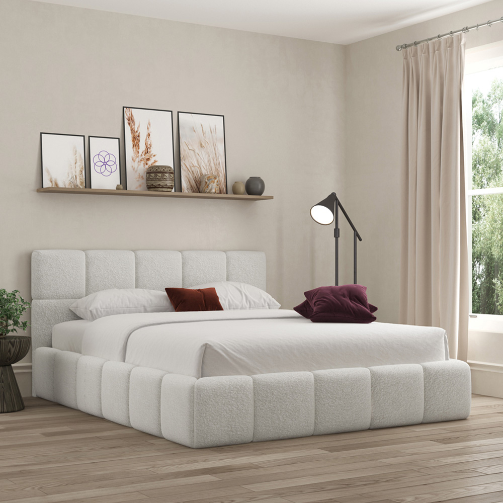 DS Living Ovella King Size Dove Cubed Ottoman Bed Image 3