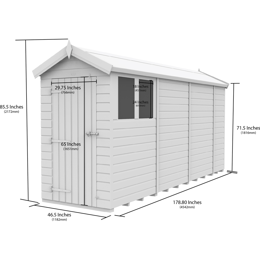 DIY Sheds 4 x 15ft Tongue and Groove Timber Apex Security Garden Shed Image 9