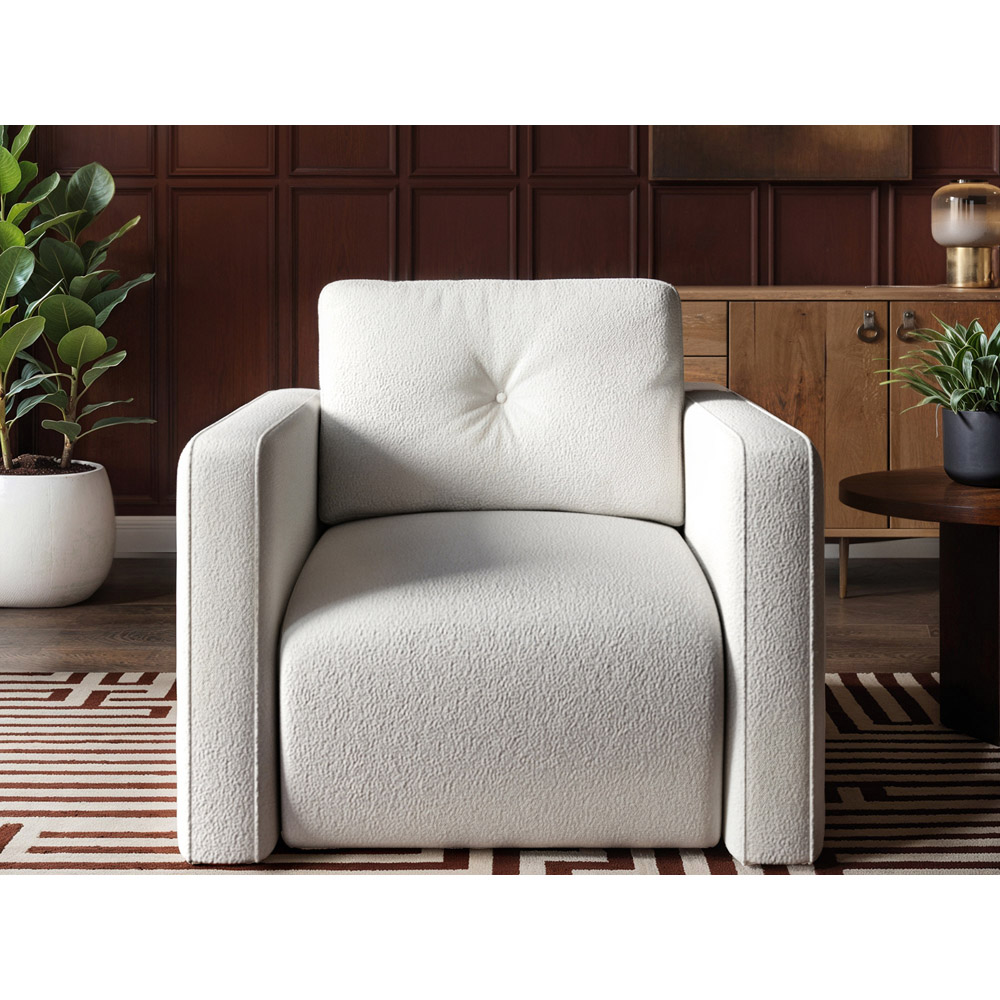 Solace+Co Wilfie Beige Chenille Armchair Image 5