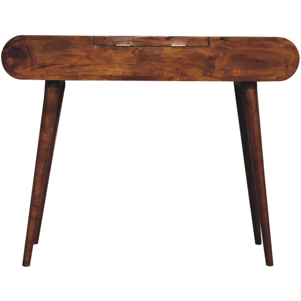 Artisan Furniture Chestnut 2 Drawer Solid Wood Dressing Table with Mirror and Nordic Legs Image 7
