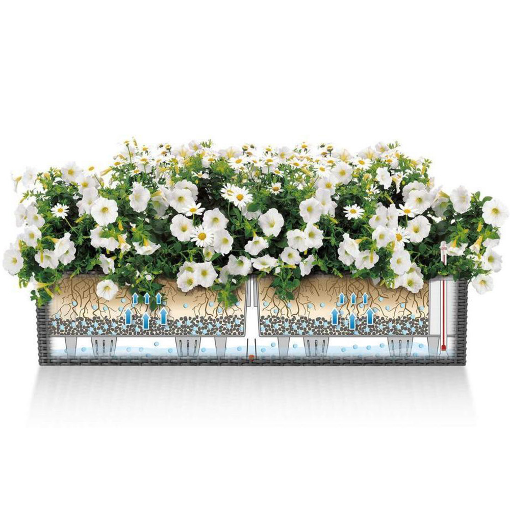 Lechuza Balconera Stone Grey Self Watering Window Box Planter 50cm 2 Pack Image 4