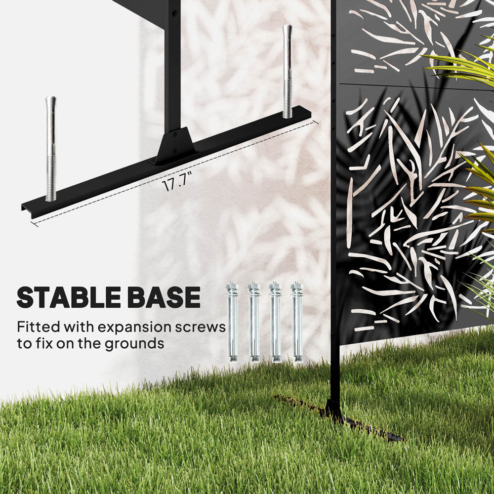 Outsunny Bamboo Black Outdoor Divider Privacy Panel with Stand Image 7