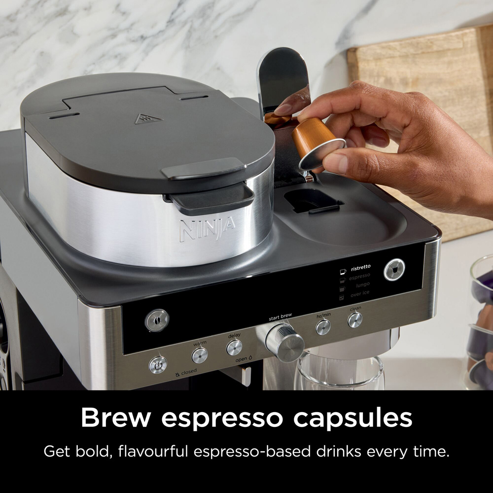 Ninja Prestige Dualbrew Silver and Black Coffee Machine Image 3