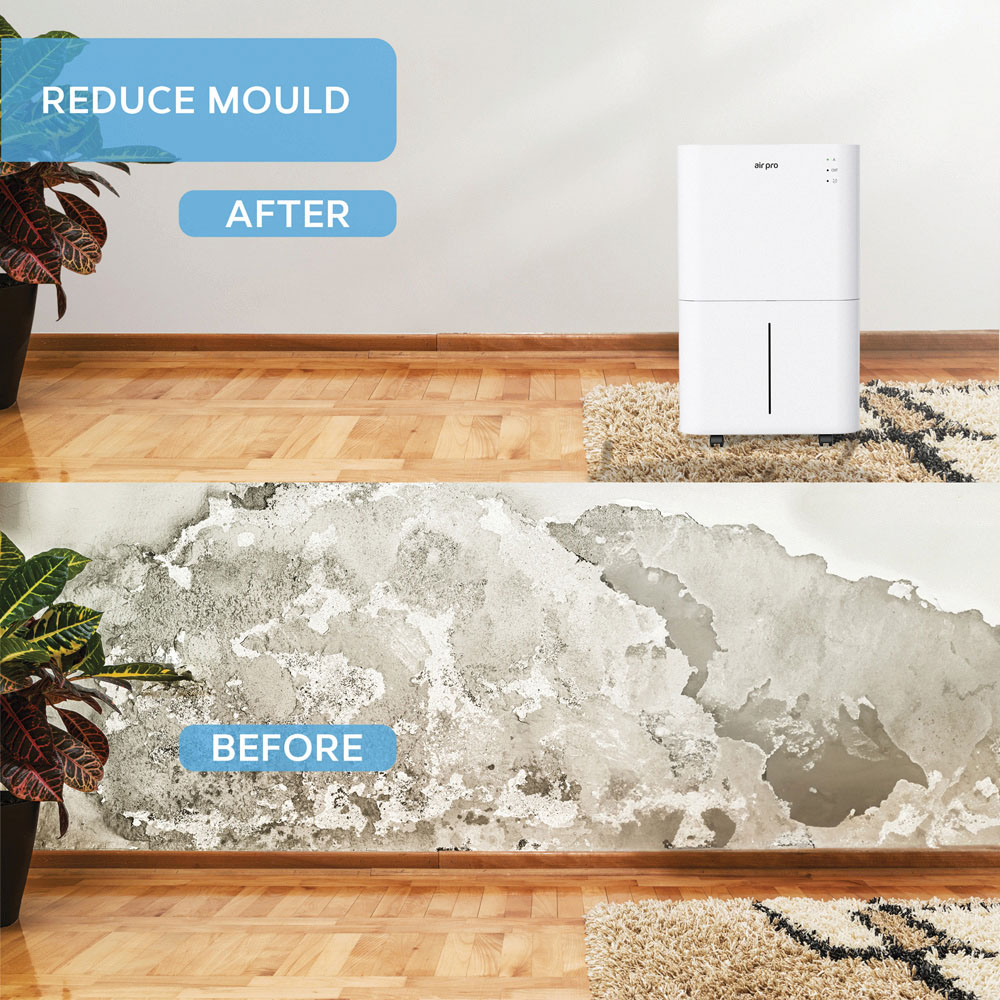 Air Pro White Portable Whisper-Quiet Peltier Technology Wi-Fi Dehumidifier with Remote 20L Image 5