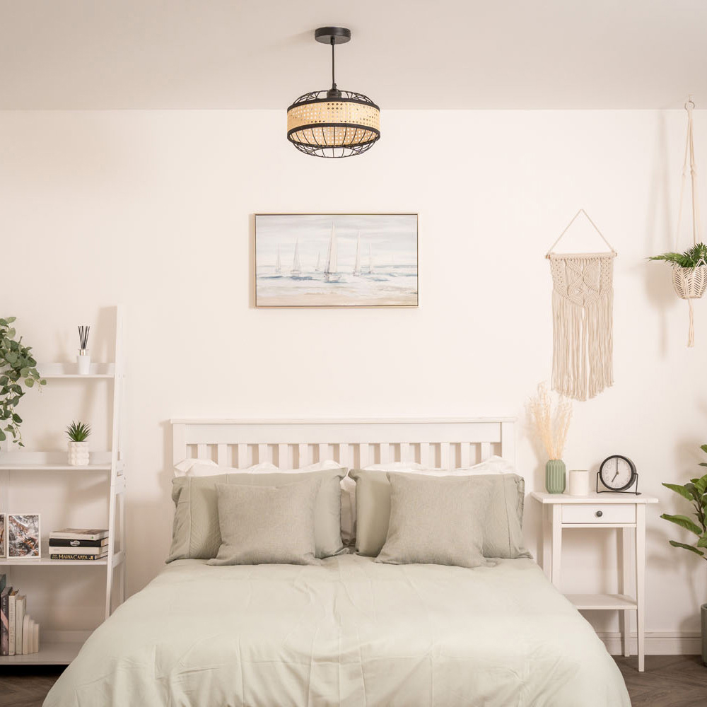 ValueLights Vimet Wicker Black Pendant Lamp Shade Image 5