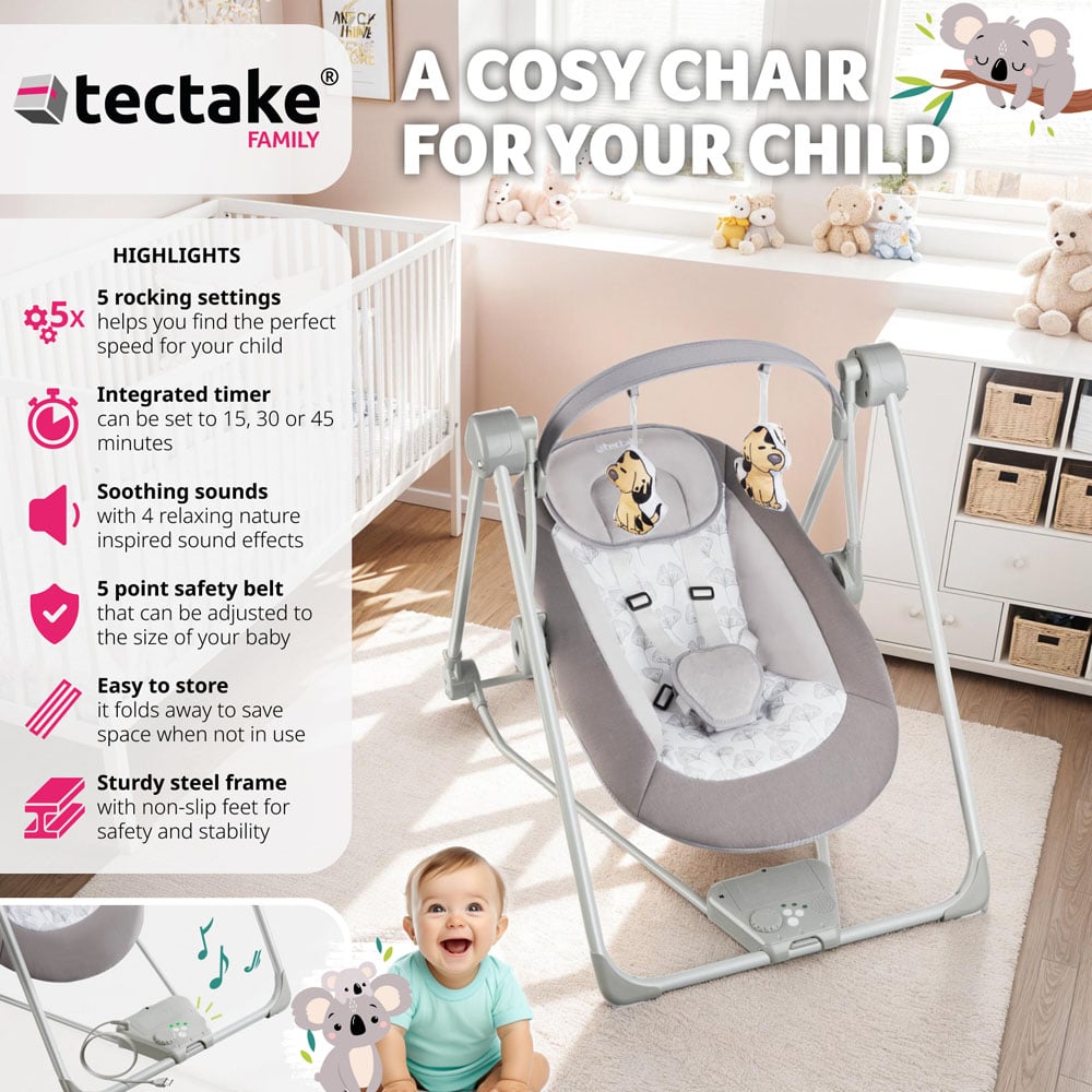 Tectake 5 Speed Adjustable Baby Rocker Image 7