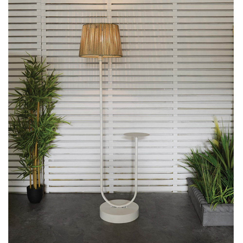 Ada Solar Floor Lamp with Table - White Image 3
