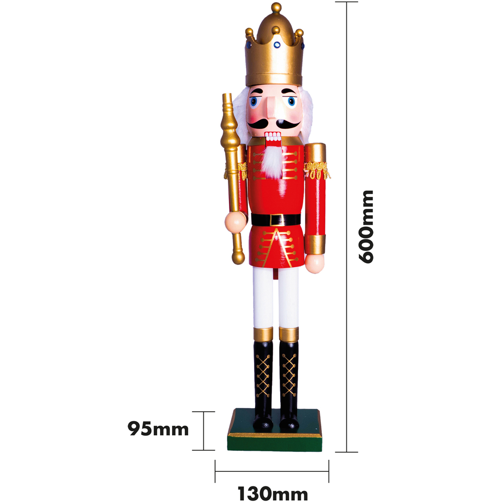 St Helens Red and Gold Classic Wooden Nutcracker Soldier 60cm Image 7