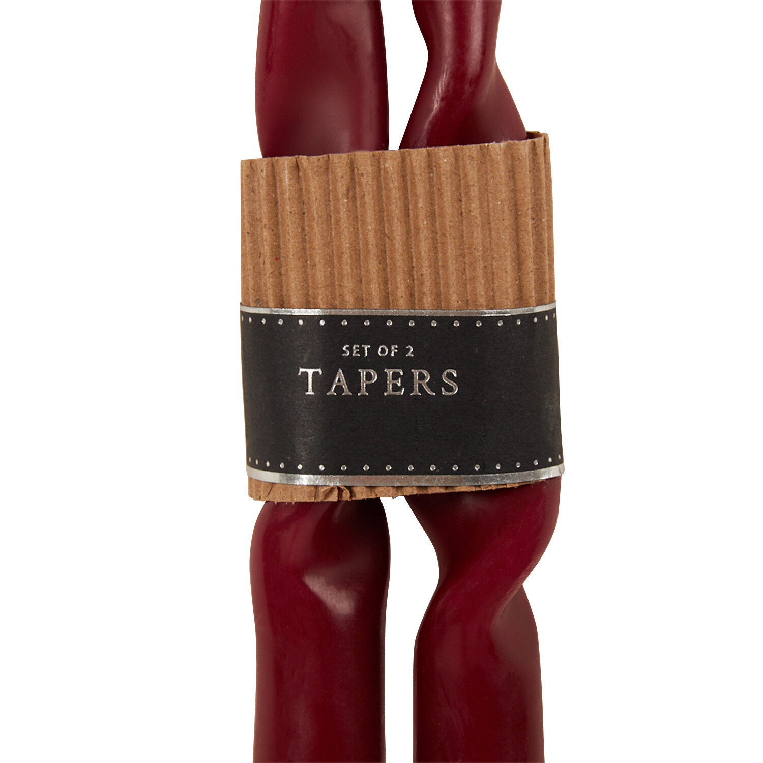 Set of 2 Jewel Twist Taper Candles - Green, Orange, or Red Image 3