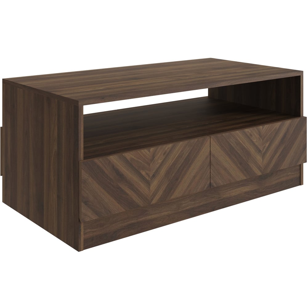 GFW Catania 2 Drawer Royal Walnut Coffee Table Image 2