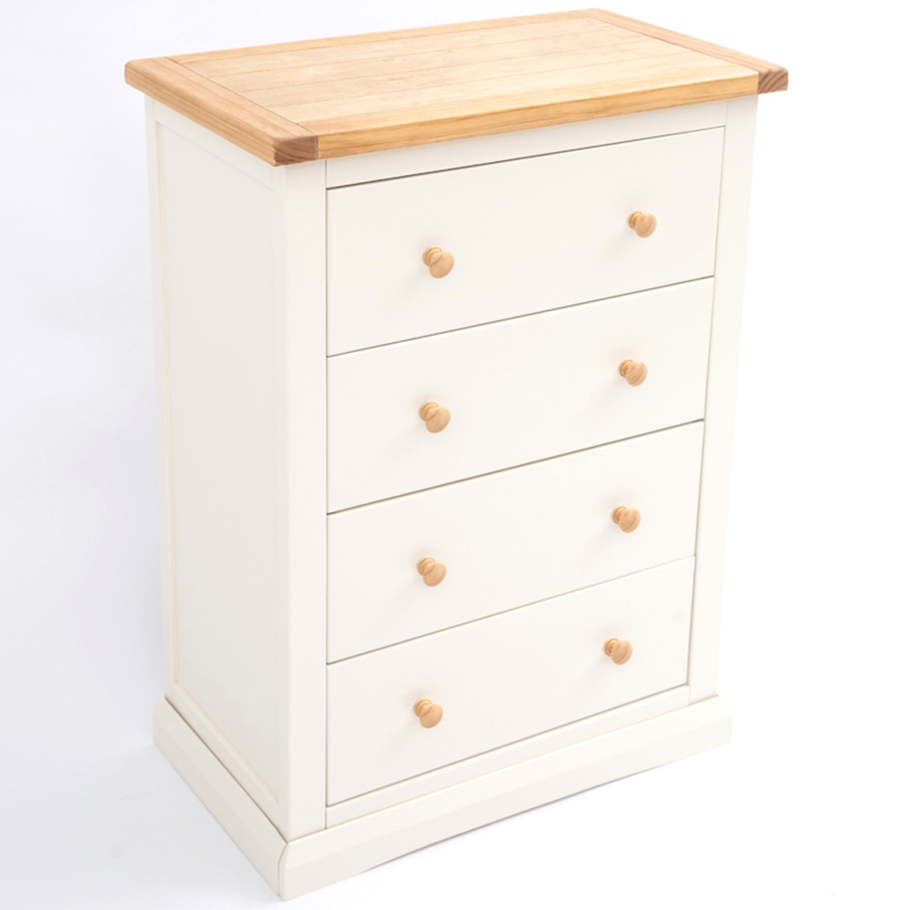 Cabinet Bits Castelli 4 Drawer Off White Wood Knob Chest of Drawers Image 4