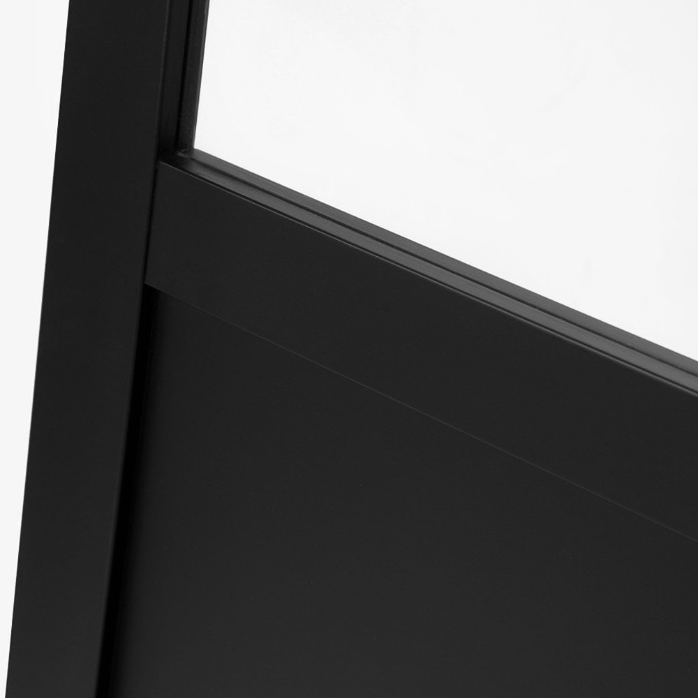 Jet Black Fully Finished Industrial Studio 1 Panel 2 Light Clear Glass Internal Door 1981 x 838 x 35mm Image 6