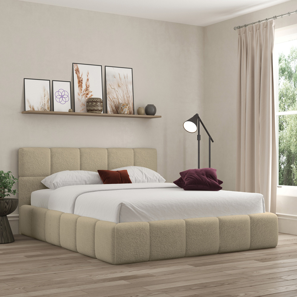 DS Living Ovella King Size Latte Cubed Ottoman Bed Image 3