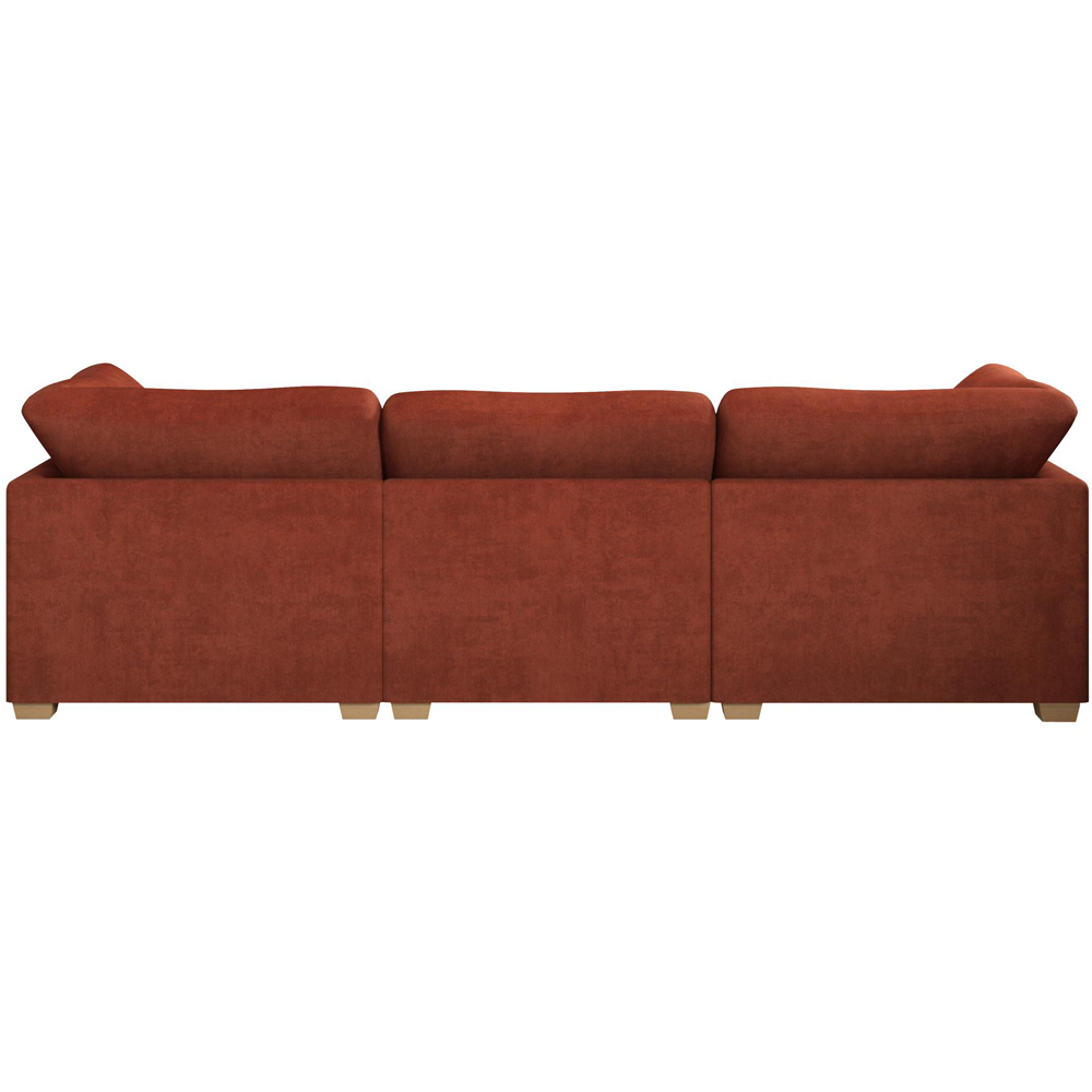 Nestle 5 Seater Marmalade Plush Velvet Fixed Back U-Shape Sofa Image 5