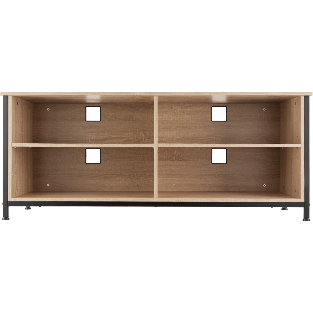 tectake Navan 4 Shelf Light Oak Sonoma Wooden TV Unit with 4 Cable Cutouts Image 4