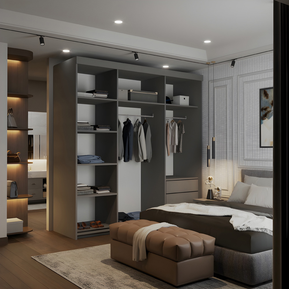 Sliding Wardrobes 4U Monali 2 Door Grey Silver Trim Mirrored Wardrobe Image 4