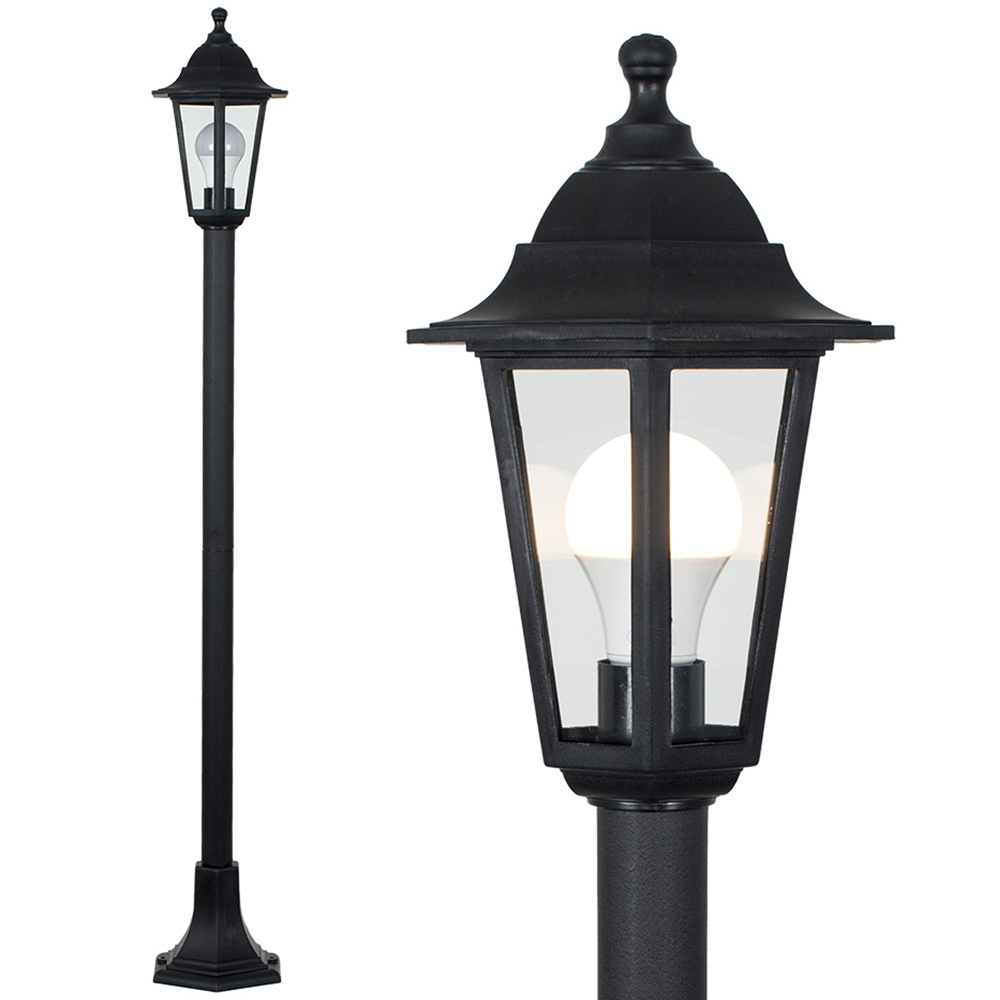 ValueLights Mayfair Set of 4 Black Warm White Bulb Bollard Lights Image 2
