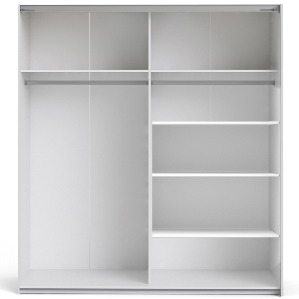 Verona 2 Door 5 Shelf White Mirrored Sliding Wardrobe Image 6