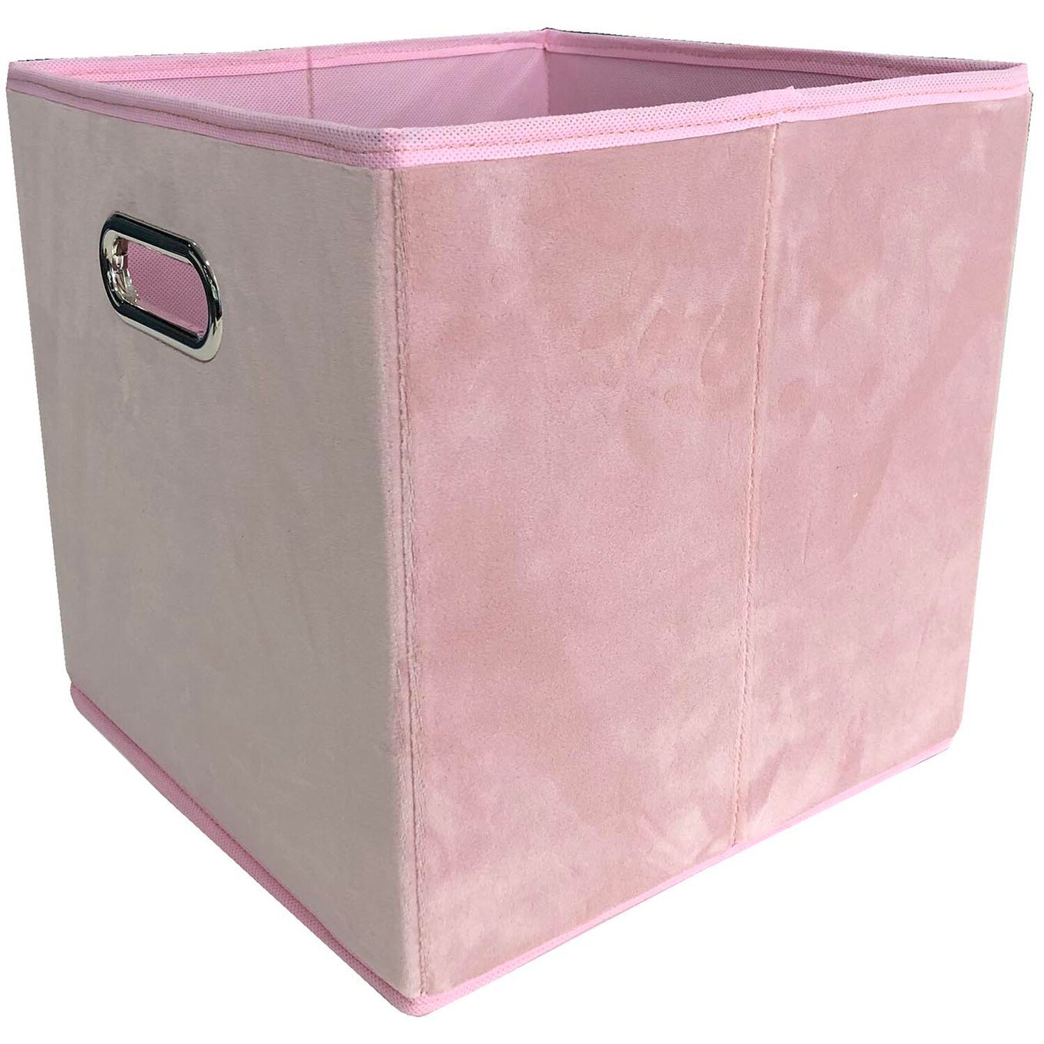 Blush Velvet Storage Cube Image 2