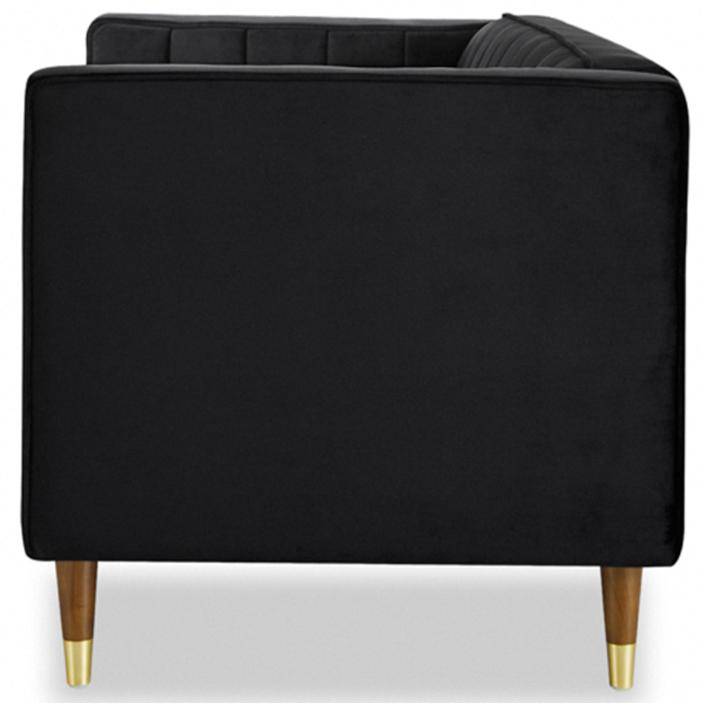 Home Detail Thomas 2 Seater Black Velvet Sofa Image 5