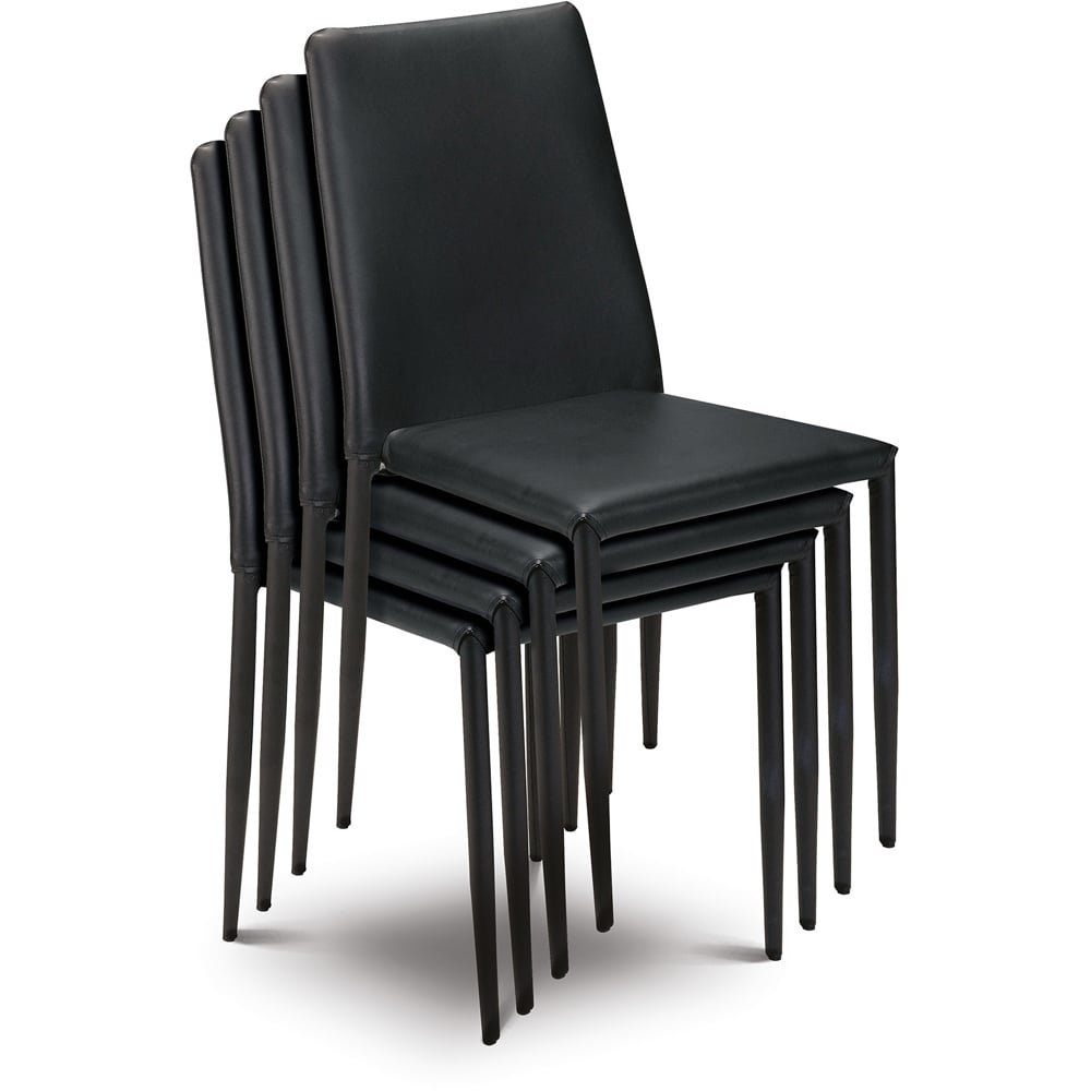 Julian Bowen Set of 2 Black Jazz Dining Chairs Image 3
