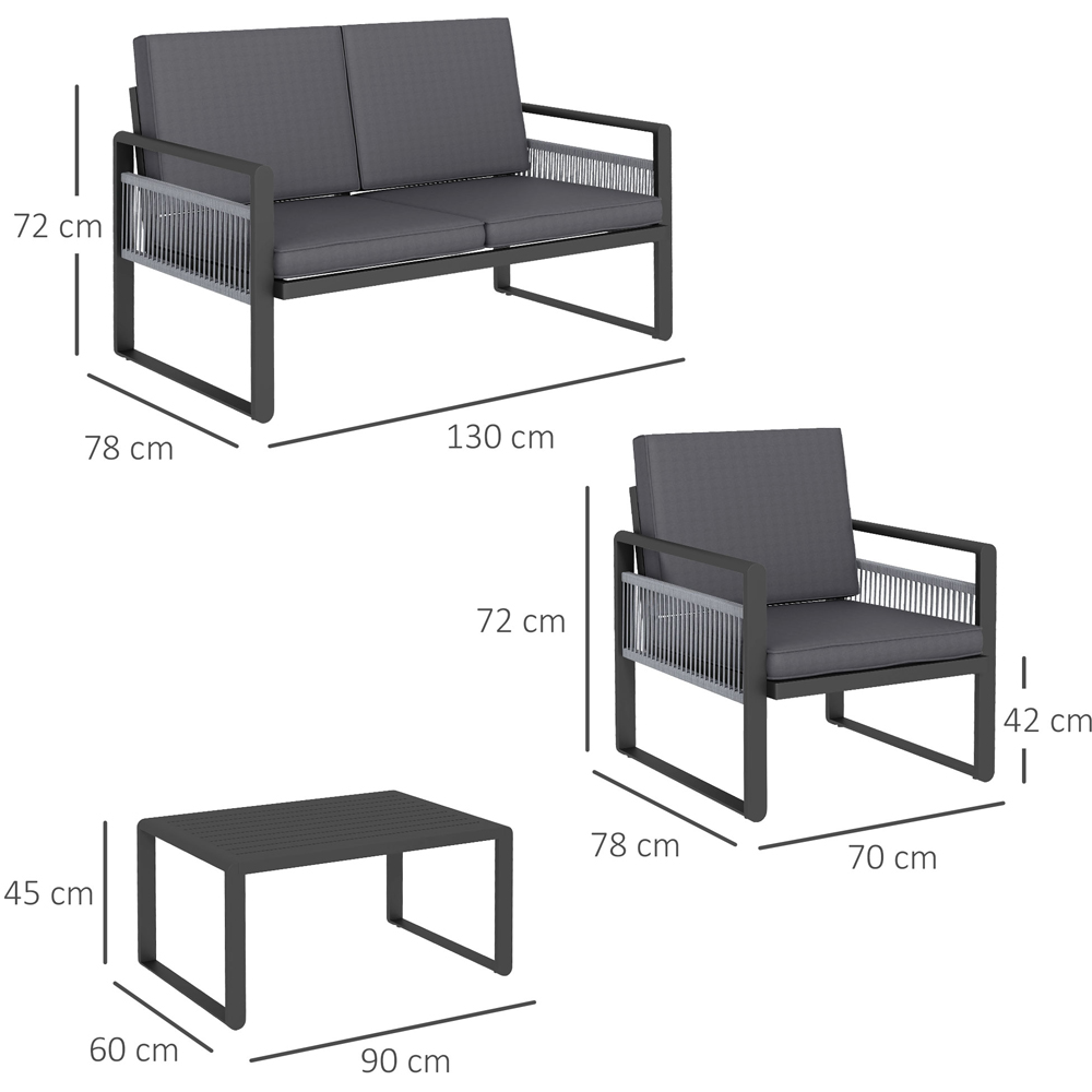 Outsunny 4 Seater Aluminium Garden Dining Set Image 8