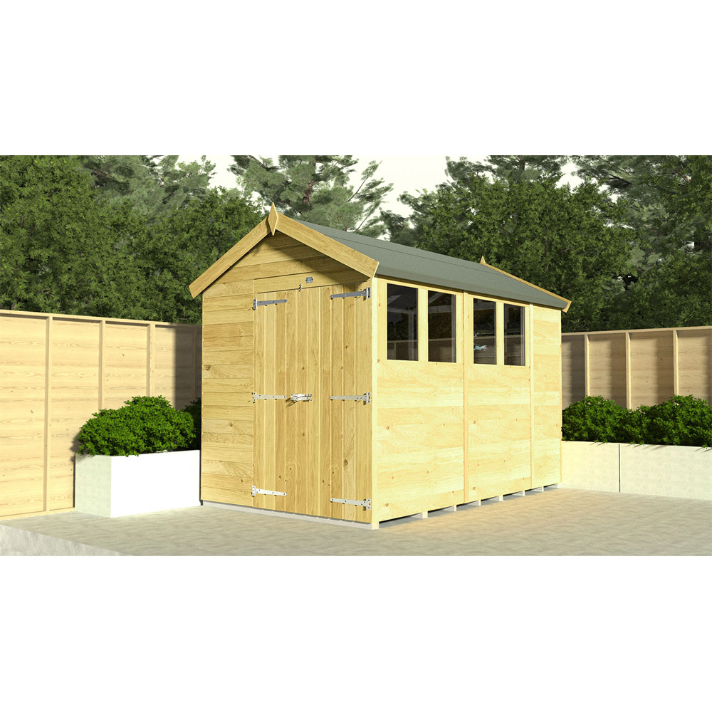 DIY Sheds 4 x 15ft Tongue and Groove Timber Apex Security Garden Shed Image 2