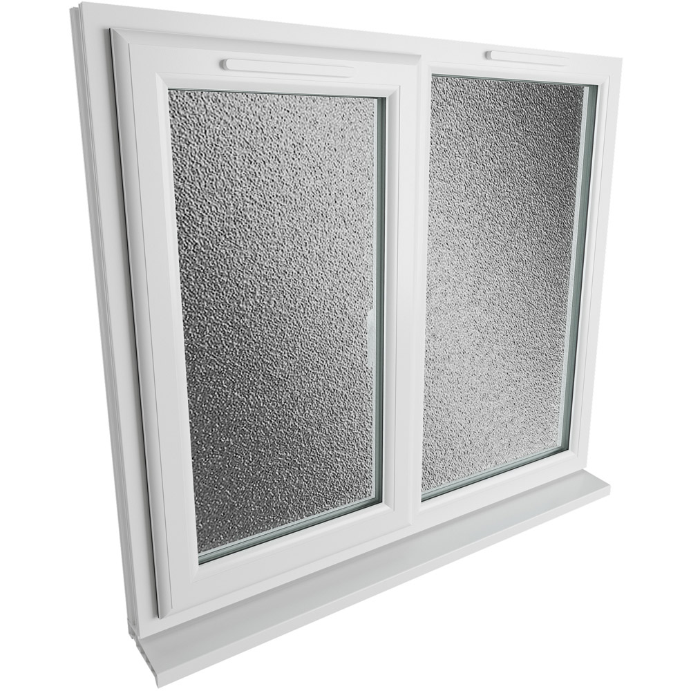 Crystal uPVC Triple Glazed Window LH Side Hung Next to a Fixed White Obscure Glass 1190x1190mm Image 9