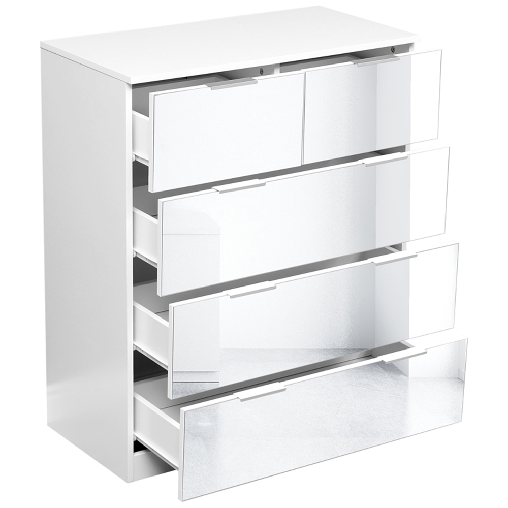 Portland Mirror 5 Drawer Wooden Chest of Drawers Image 3