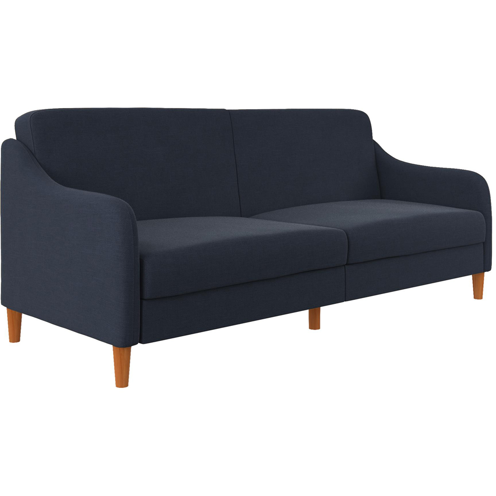 Dorel Jasper 3 Seater Navy Linen Sprung Sofa Bed | Homebase