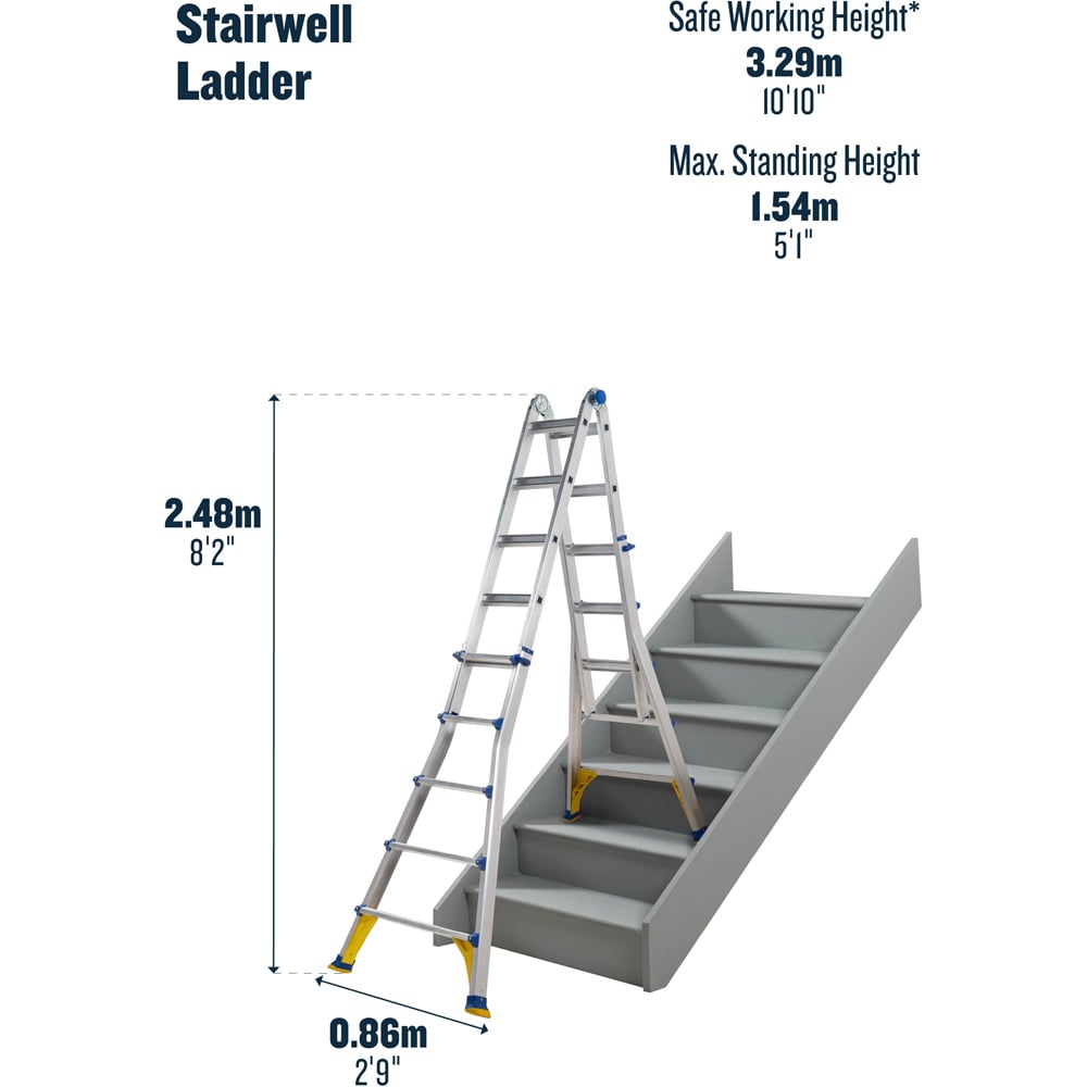 Werner Multipurpose Telescopic Ladder 2.48m Image 3