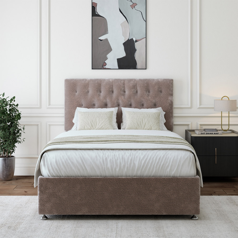 Bedmaster Single Silver Chenille Divan Base Image 2
