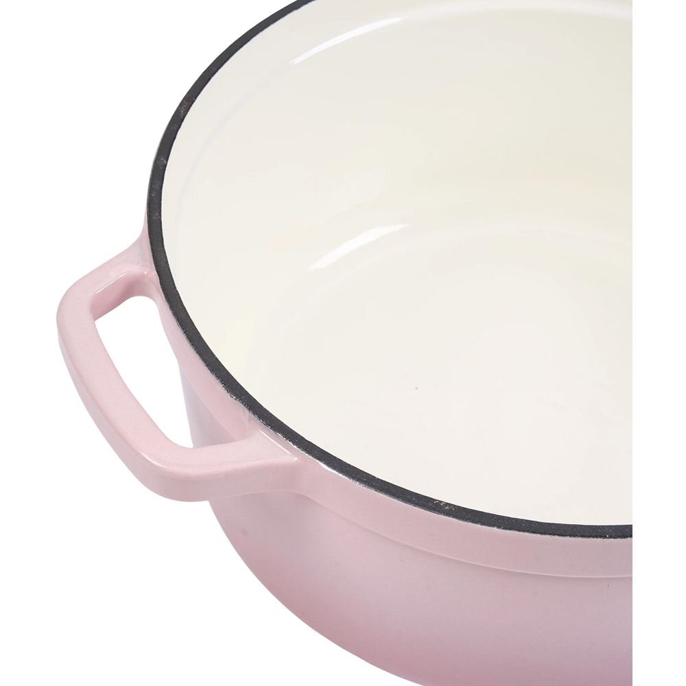 Living and Home Gradient Pink Enamelled Cast Iron Dutch Oven Pot 4L Image 4