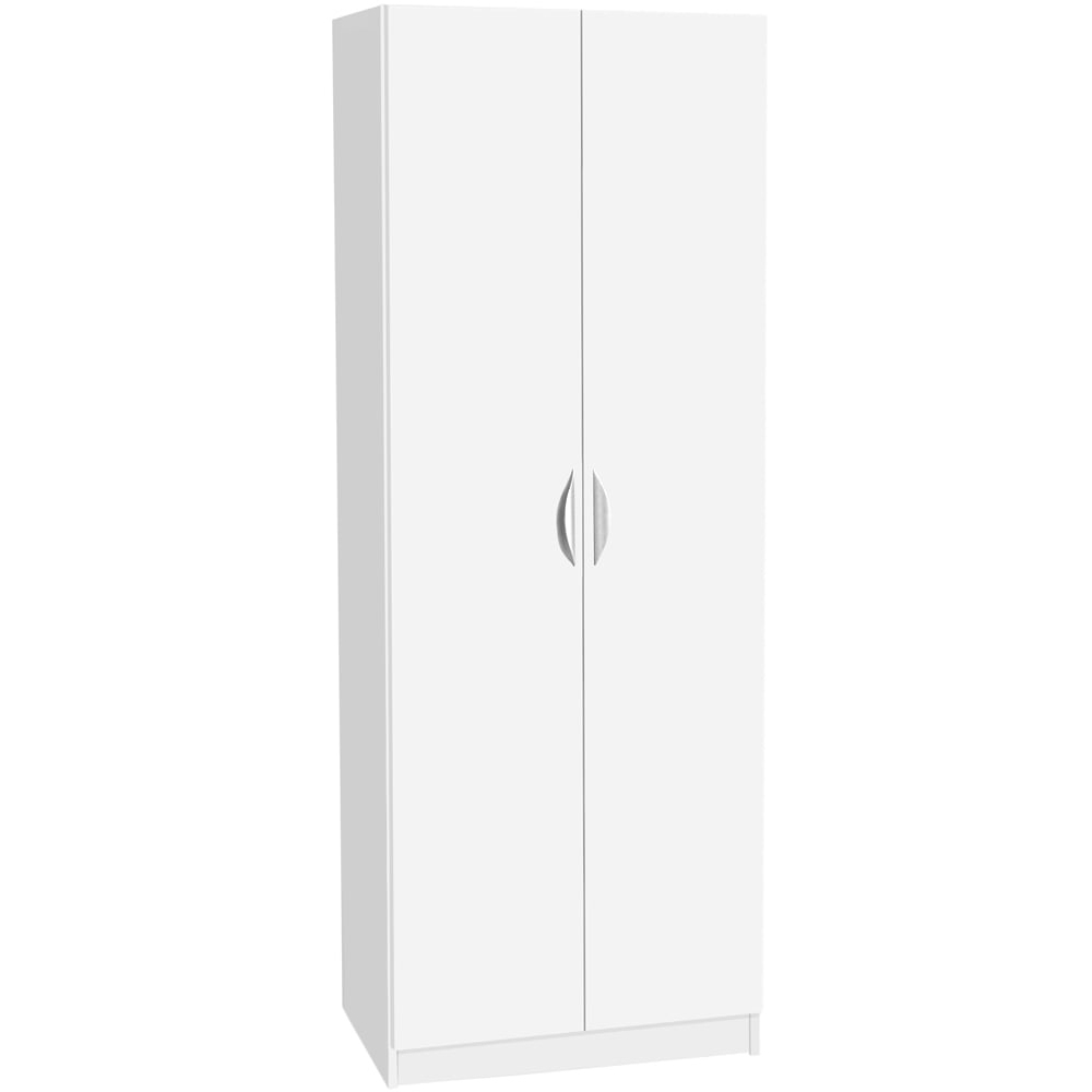 R White Cabinets 2 Door White Tall Cupboard Image 2
