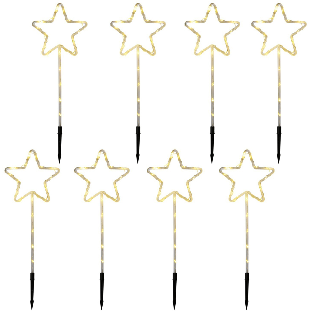 Pack of 8 LED Star Stake Lights Image 3