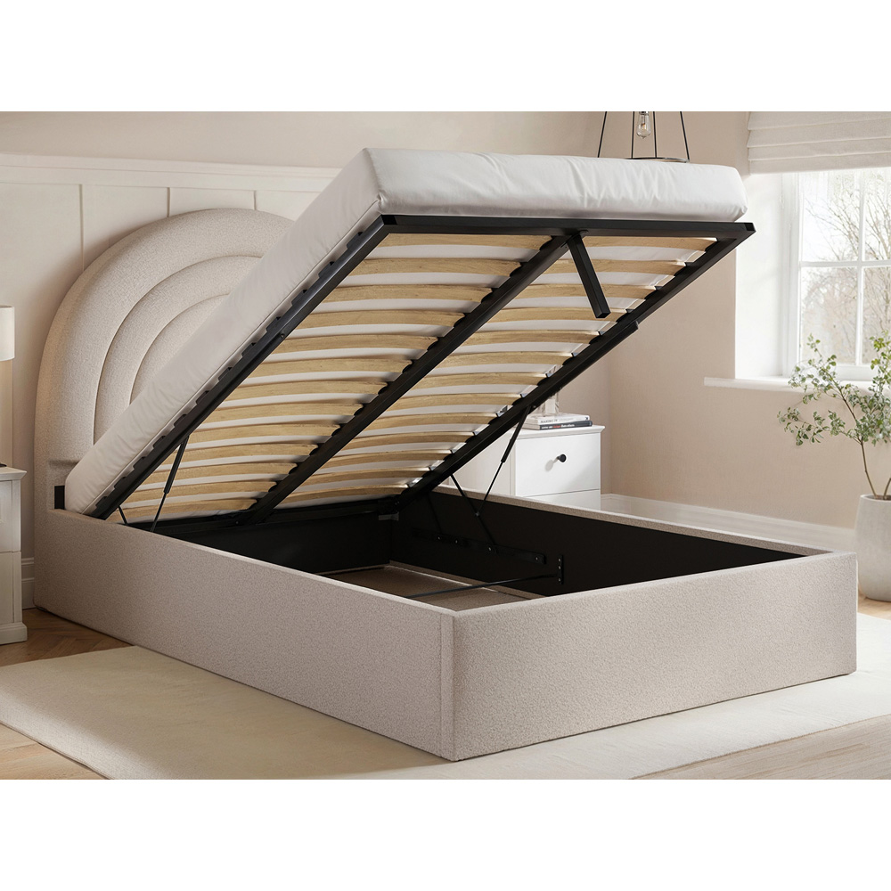 Flair Ava Small Double Cream Boucle Ottoman Bed Image 6