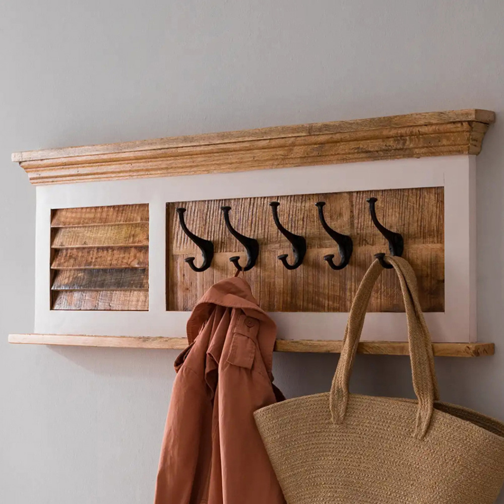 Brooklyn Alfie Wood Hook Coat Hanging Unit Image 2