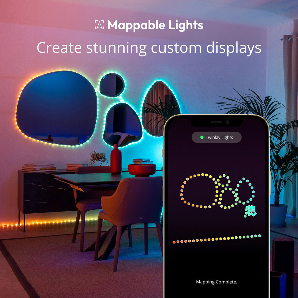 Twinkly Dots 400 RGB LED Smart Black Cable String Light 20m Image 4