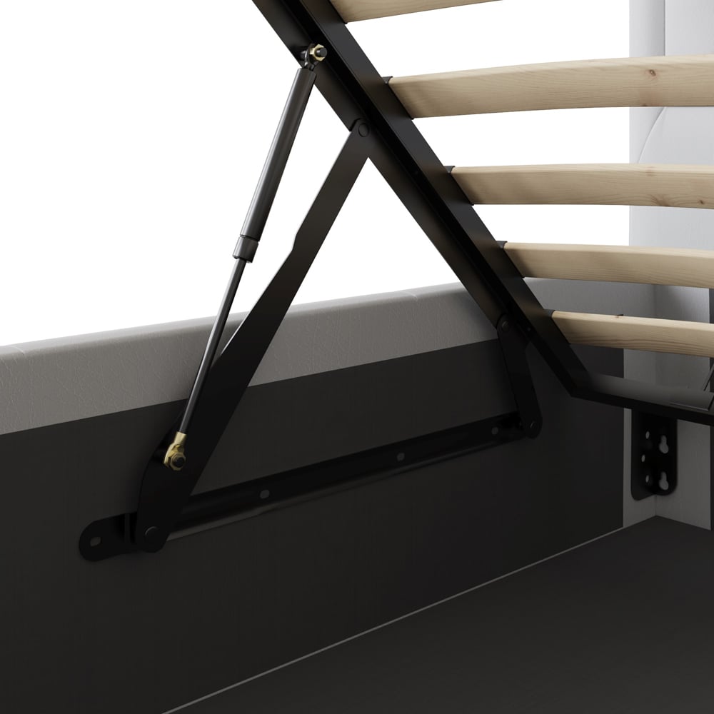 GFW Hollywood Double White Gas End Lift Ottoman Bed with Buttoned Headboard Image 8