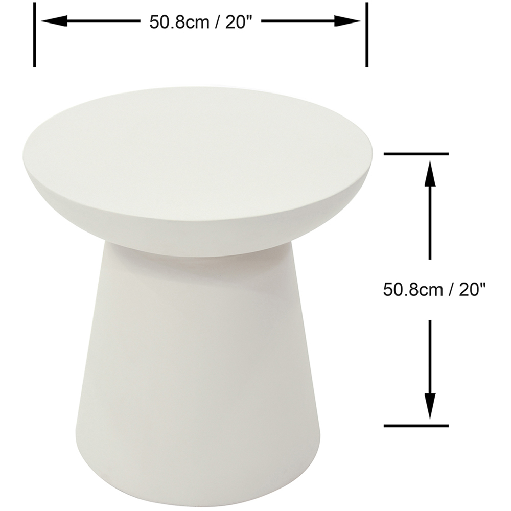 Elementi Kylix Cream White GRC Side Table Image 6