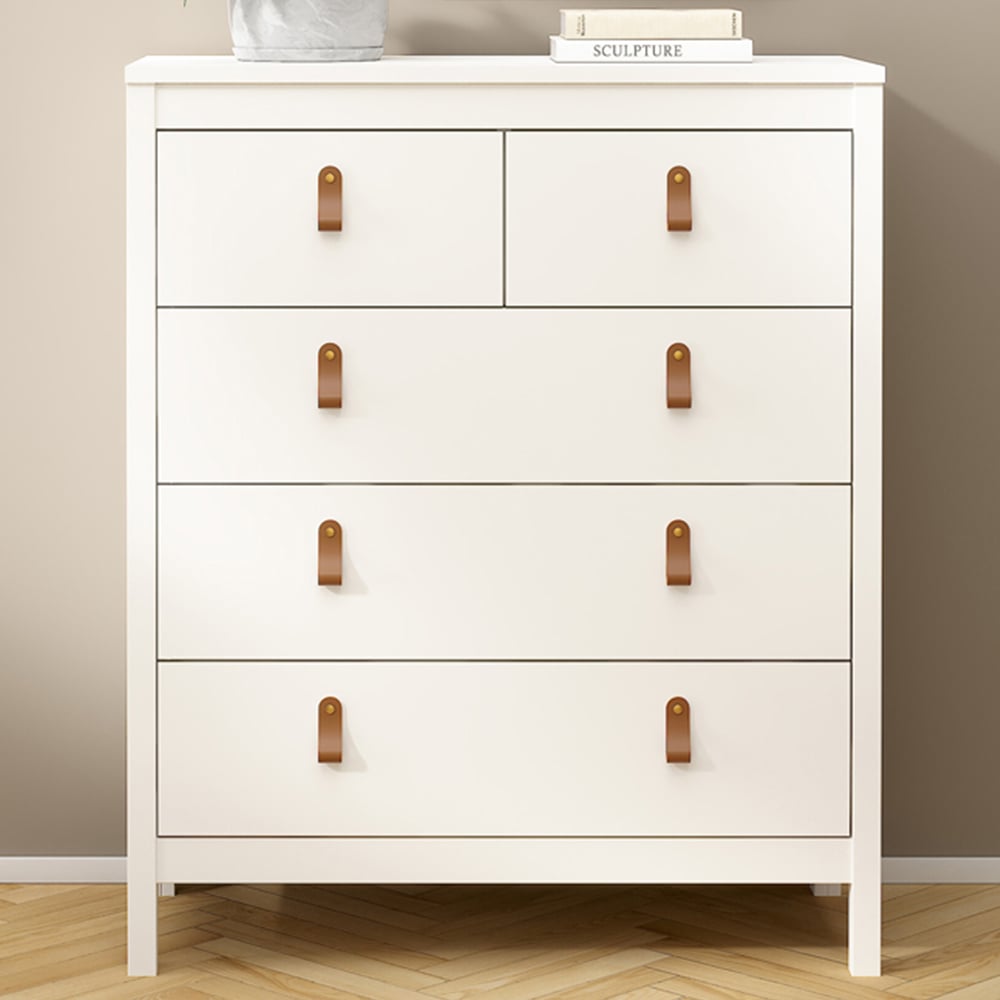 Florence Barcelona 5 Drawer White Chest of Drawers Image 1