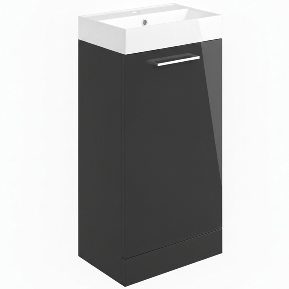 Homebase Basins Bathstore Milford Single Door Anthracite Floor Standing Basin Unit ...