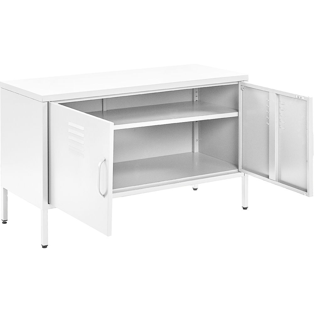 MMT Furniture Designs 2 Door White Metal Cabinet Image 3